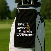 Cute Announcefunny Gift Easter Expecting Pregnant Mom Gift Golf Towel thumb 2