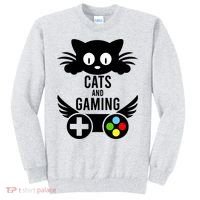 Cats And Gaming Funny Cat Lover Video Games Sweatshirt thumb 0