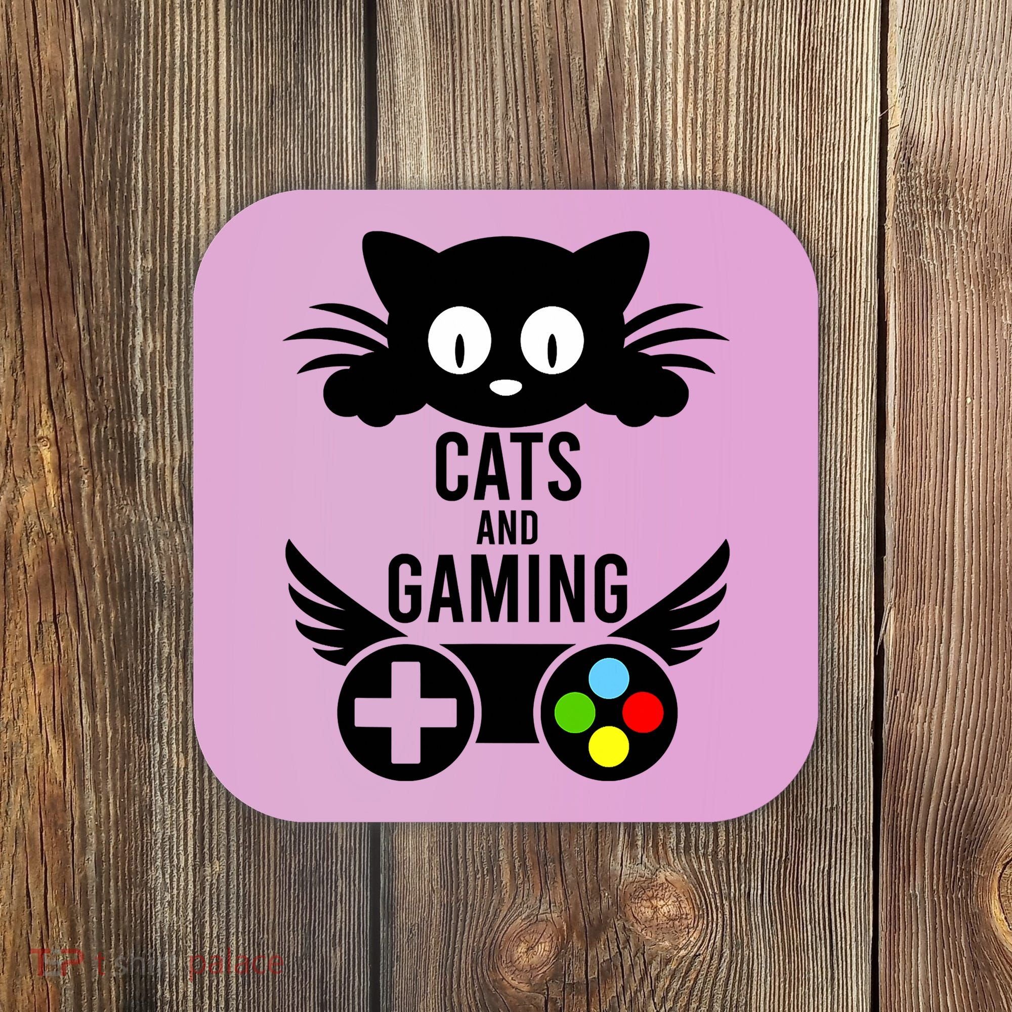 Cats And Gaming Funny Cat Lover Video Games Coaster