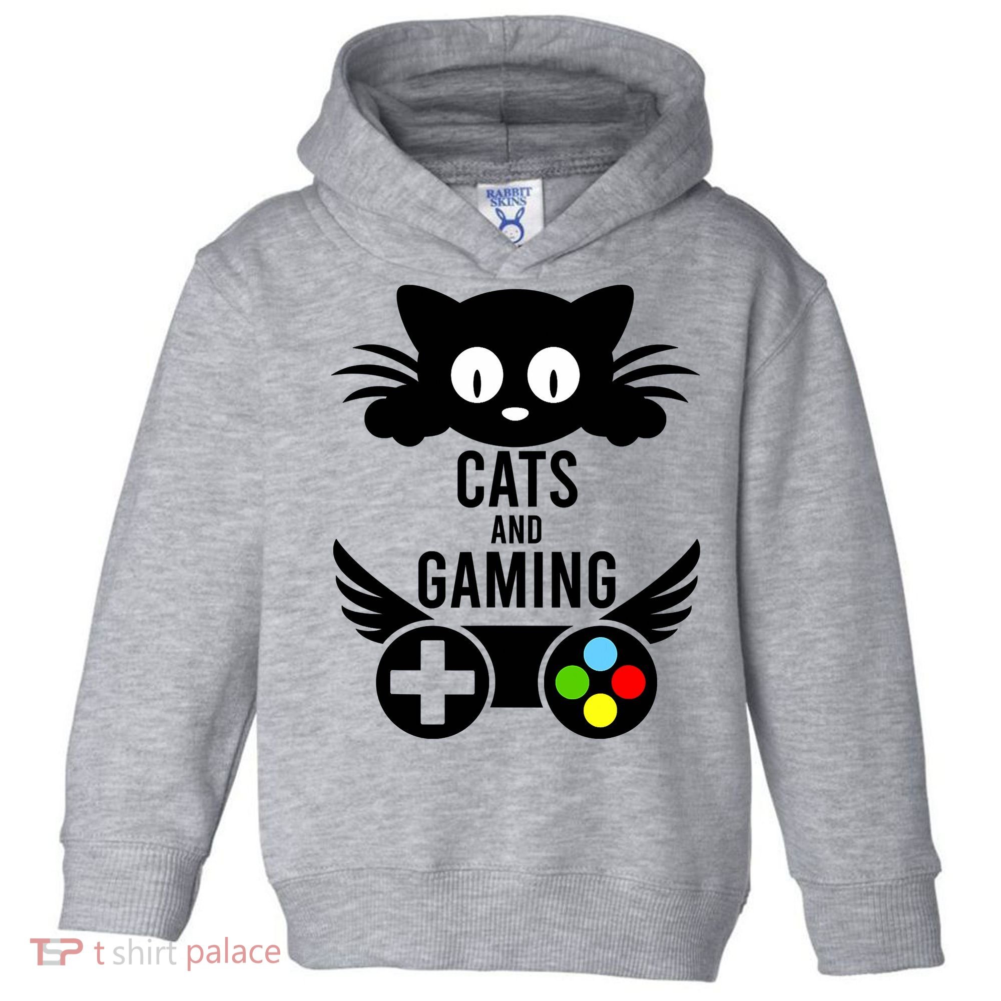 Cats And Gaming Funny Cat Lover Video Games Toddler Hoodie