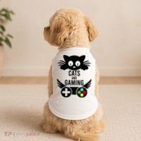 Cats And Gaming Funny Cat Lover Video Games Doggie Tank thumb 2