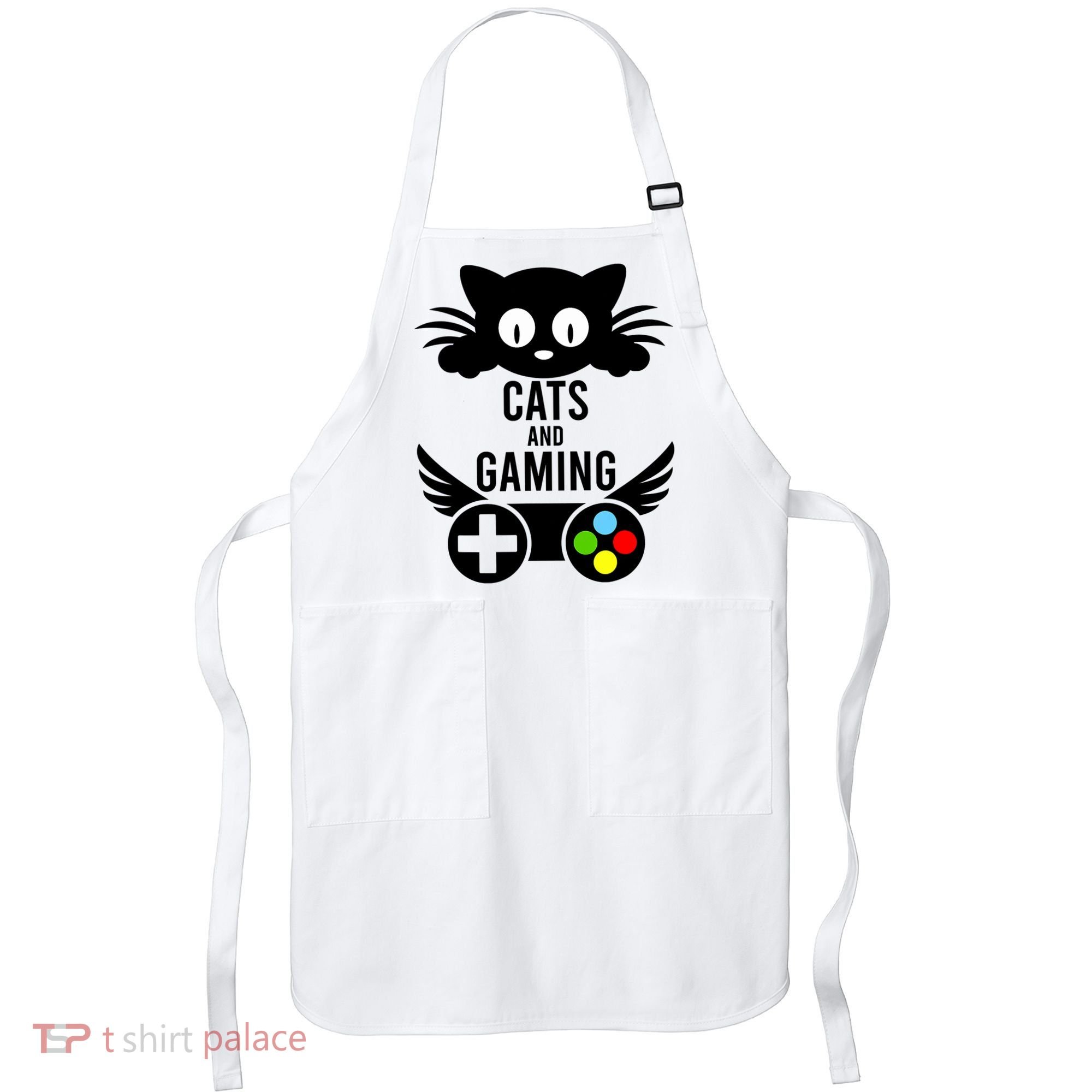 Cats And Gaming Funny Cat Lover Video Games Apron