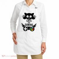 Cats And Gaming Funny Cat Lover Video Games Apron thumb 2