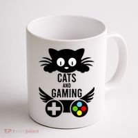 Cats And Gaming Funny Cat Lover Video Games Coffee Mug thumb 1