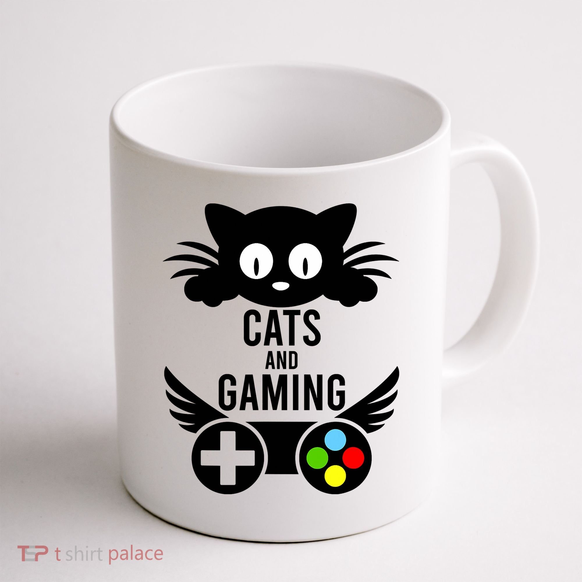 Cats And Gaming Funny Cat Lover Video Games Coffee Mug
