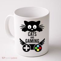 Cats And Gaming Funny Cat Lover Video Games Coffee Mug thumb 0
