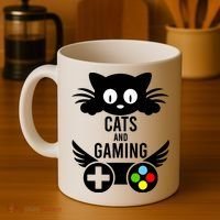 Cats And Gaming Funny Cat Lover Video Games Coffee Mug thumb 4