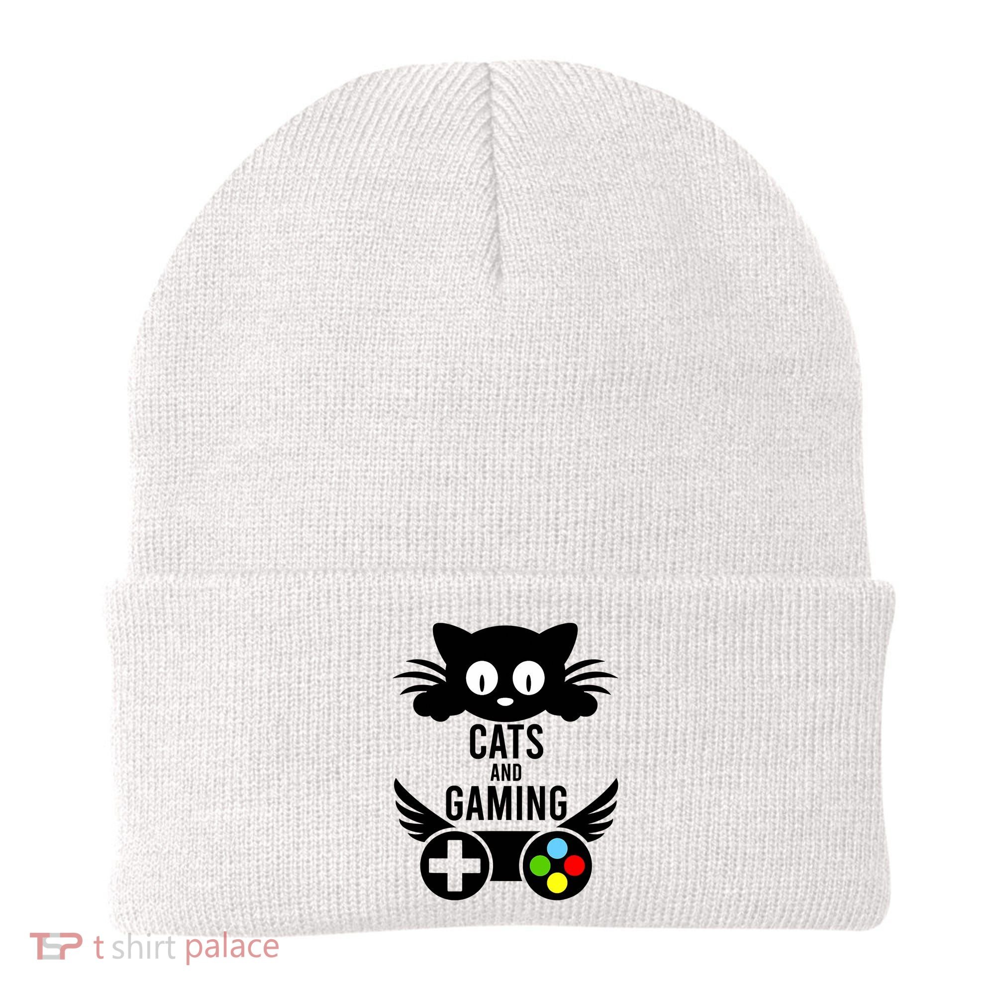 Cats And Gaming Funny Cat Lover Video Games Beanie