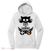 Cats And Gaming Funny Cat Lover Video Games Women's Hoodie thumb 0