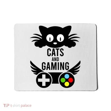 Cats And Gaming Funny Cat Lover Video Games Mousepad