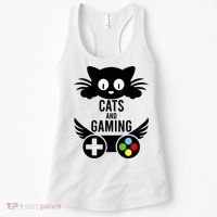 Cats And Gaming Funny Cat Lover Video Games Women's Tank Top thumb 0