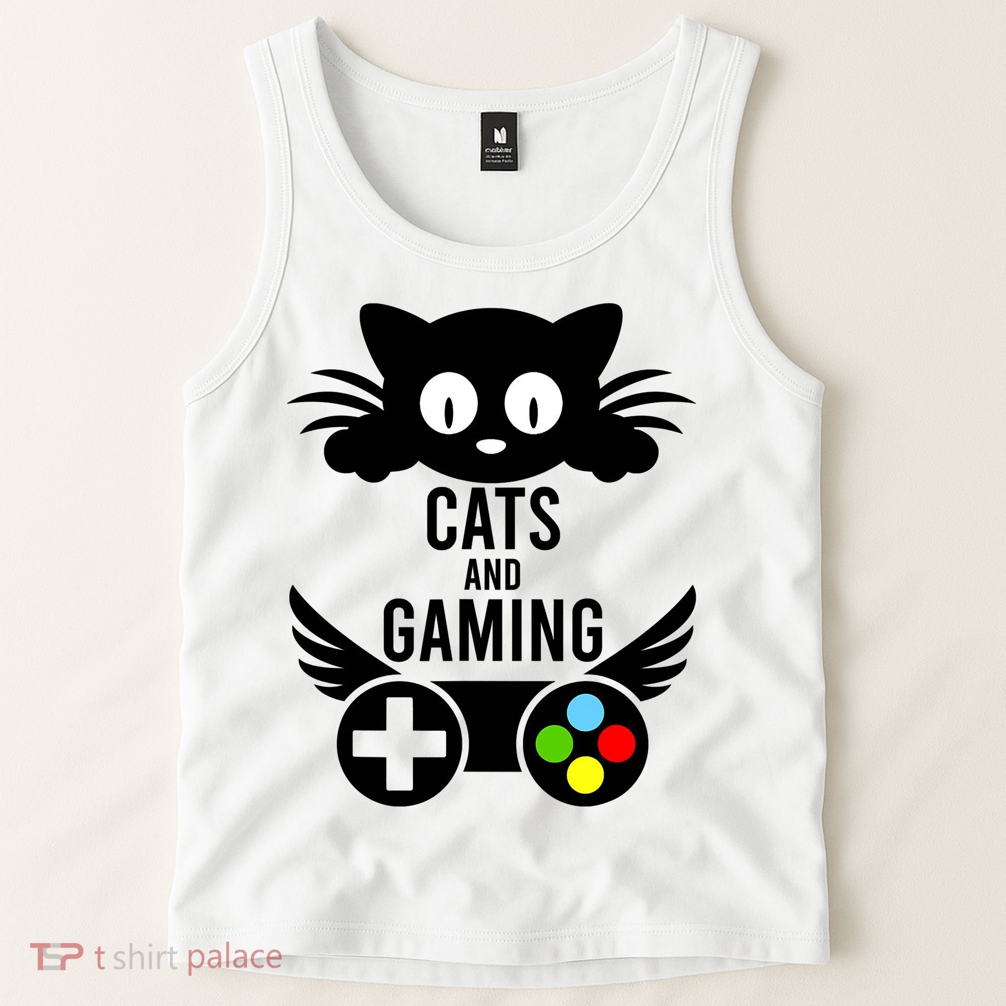 Cats And Gaming Funny Cat Lover Video Games Tank Top