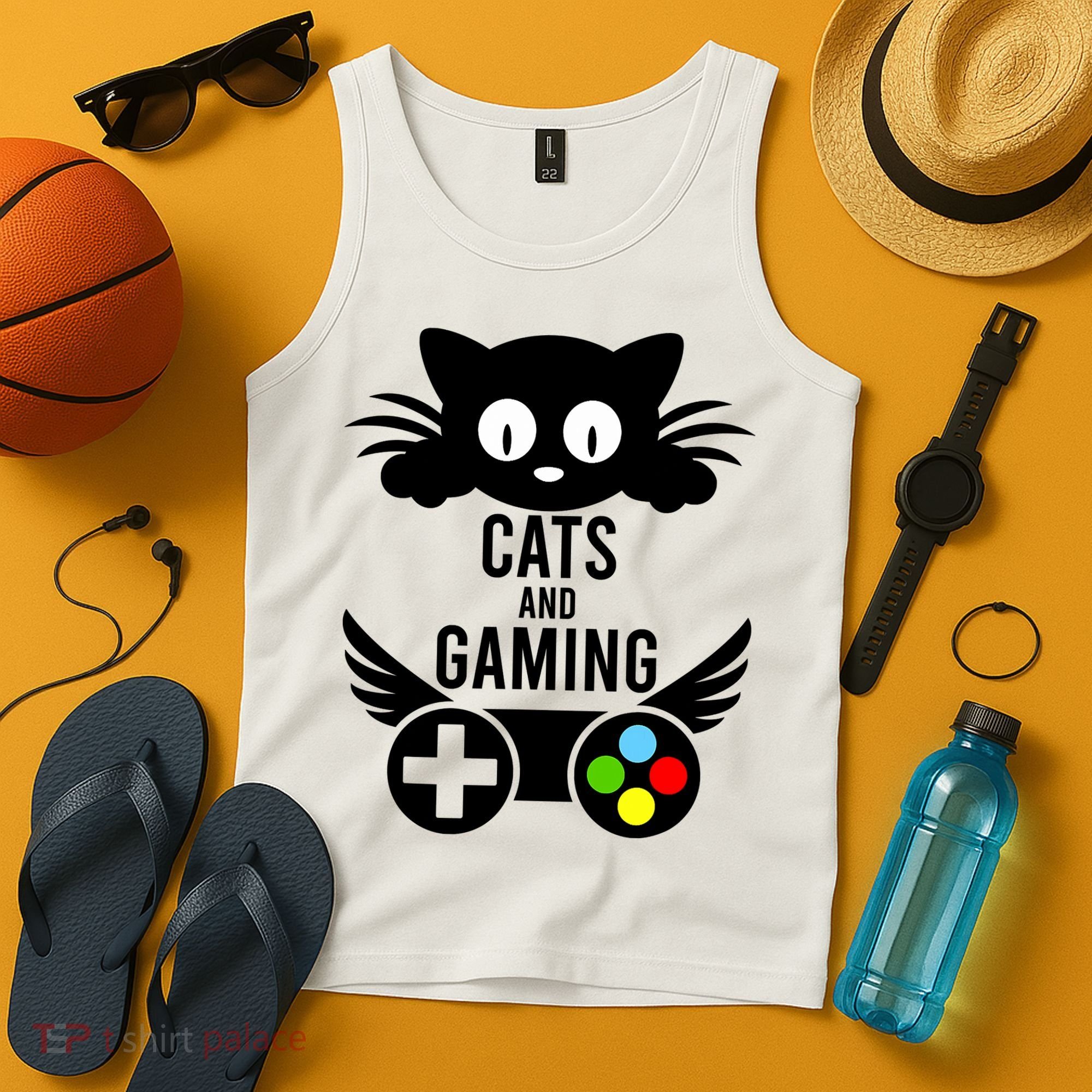 Cats And Gaming Funny Cat Lover Video Games Tank Top
