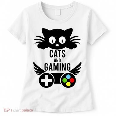 Cats And Gaming Funny Cat Lover Video Games Women's T-Shirt