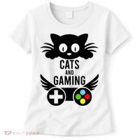 Cats And Gaming Funny Cat Lover Video Games Women's T-Shirt thumb 0