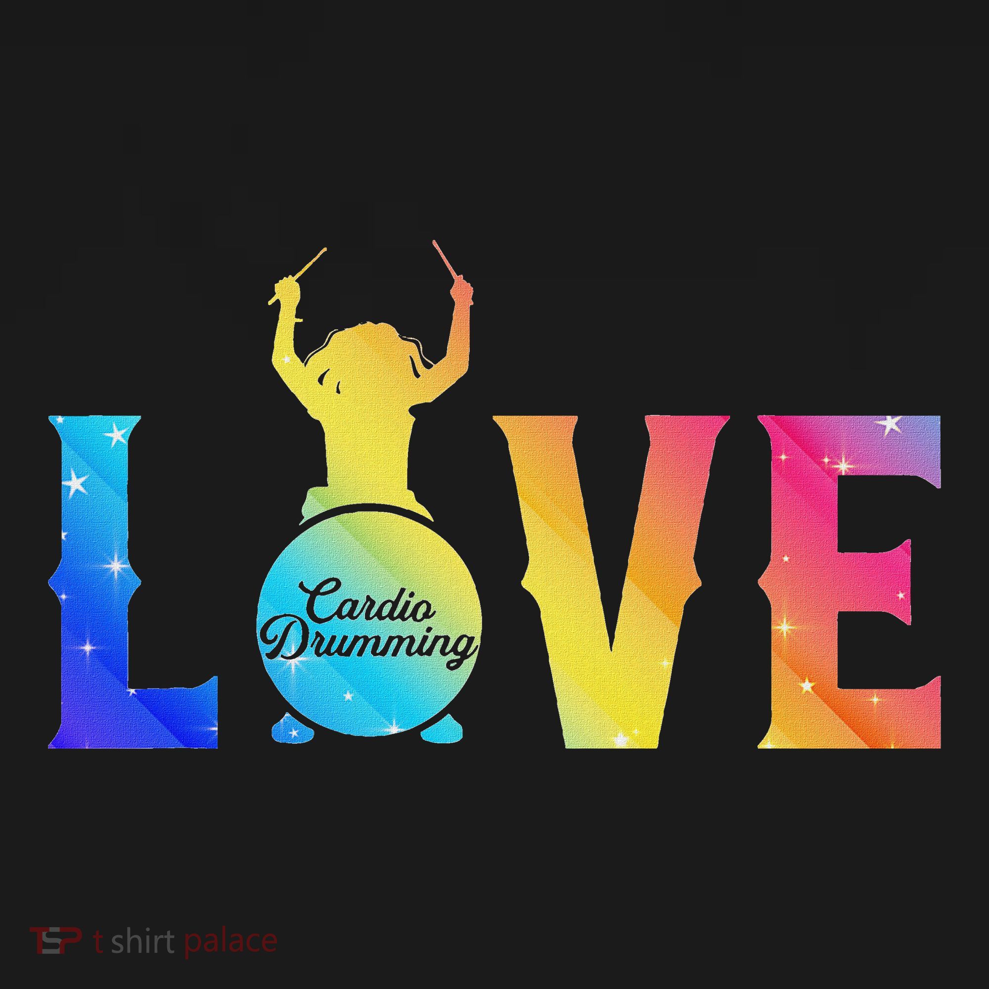 Cardio And Gym Colored Love Cardio Drumming T-Shirt