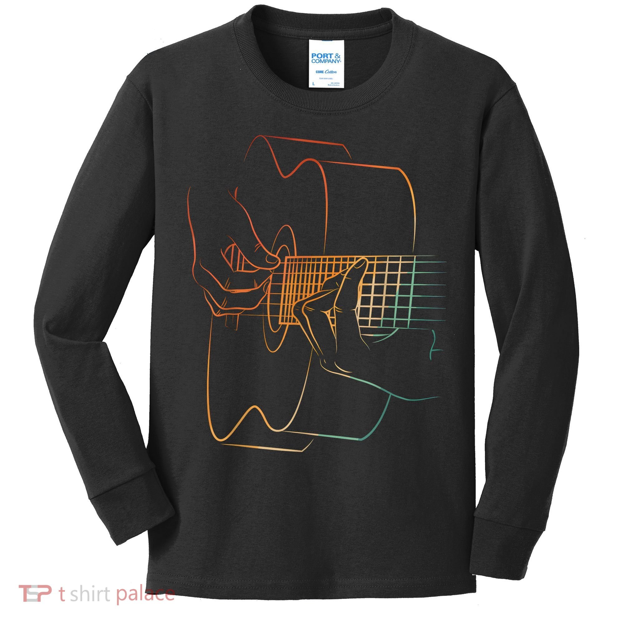 Cool Acoustic Guitar Acoustic Guitar Player Kids Long Sleeve Shirt