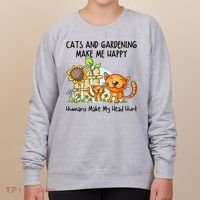 Cats And Gardening Make Me Happy Humans Make My Head Hurt Women's Sweatshirt thumb 0