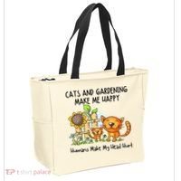 Cats And Gardening Make Me Happy Humans Make My Head Hurt Tote Bag thumb 2