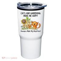 Cats And Gardening Make Me Happy Humans Make My Head Hurt Tumbler thumb 0