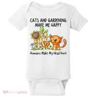 Cats And Gardening Make Me Happy Humans Make My Head Hurt Baby Bodysuit thumb 0