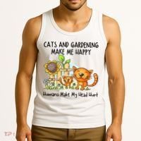 Cats And Gardening Make Me Happy Humans Make My Head Hurt Tank Top thumb 3