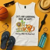 Cats And Gardening Make Me Happy Humans Make My Head Hurt Tank Top thumb 4