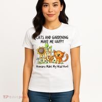 Cats And Gardening Make Me Happy Humans Make My Head Hurt Women's T-Shirt thumb 4