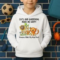Cats And Gardening Make Me Happy Humans Make My Head Hurt Kids Hoodie thumb 2