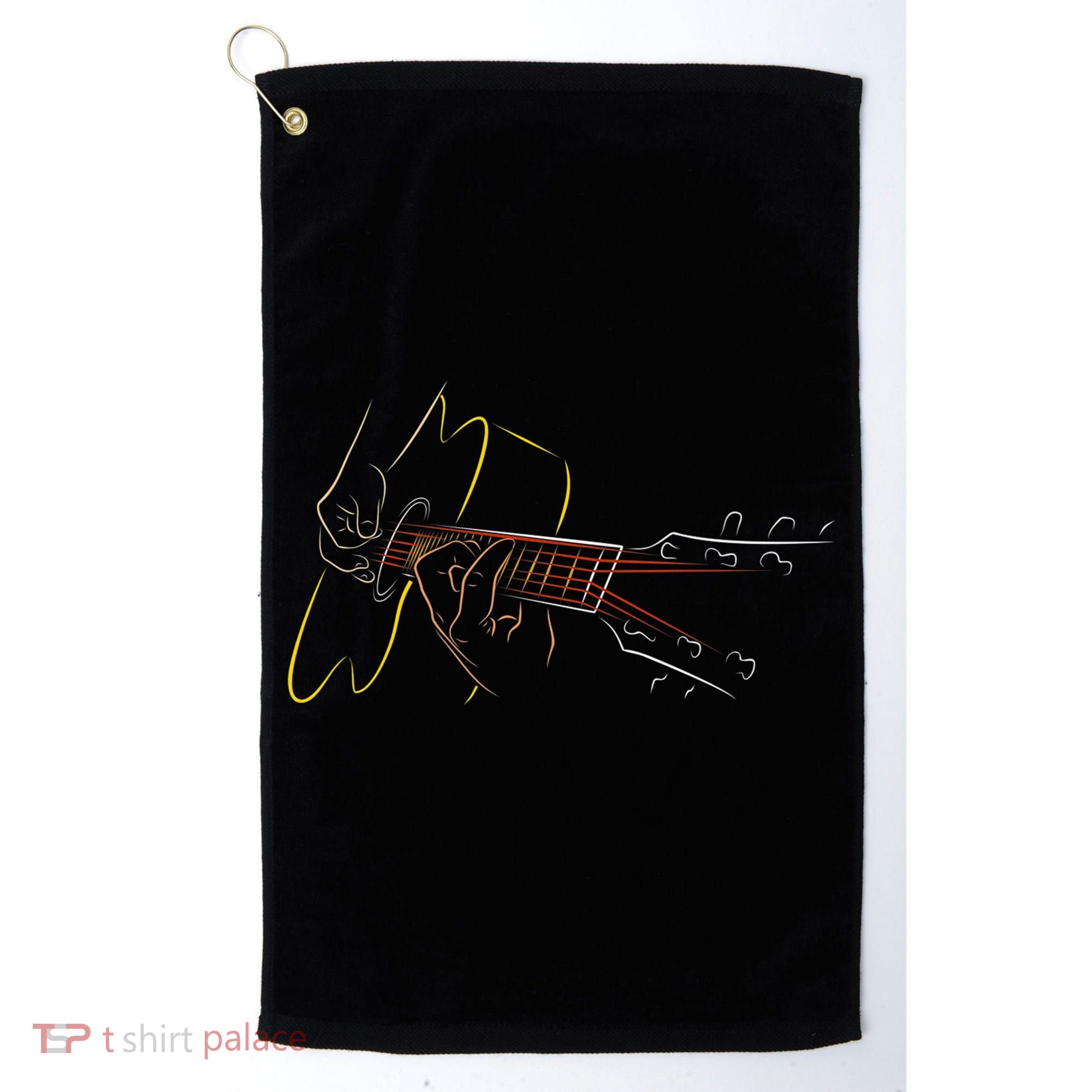 Cool Acoustic Guitar Player Gift Great Guitarist Or Band Gift Golf Towel