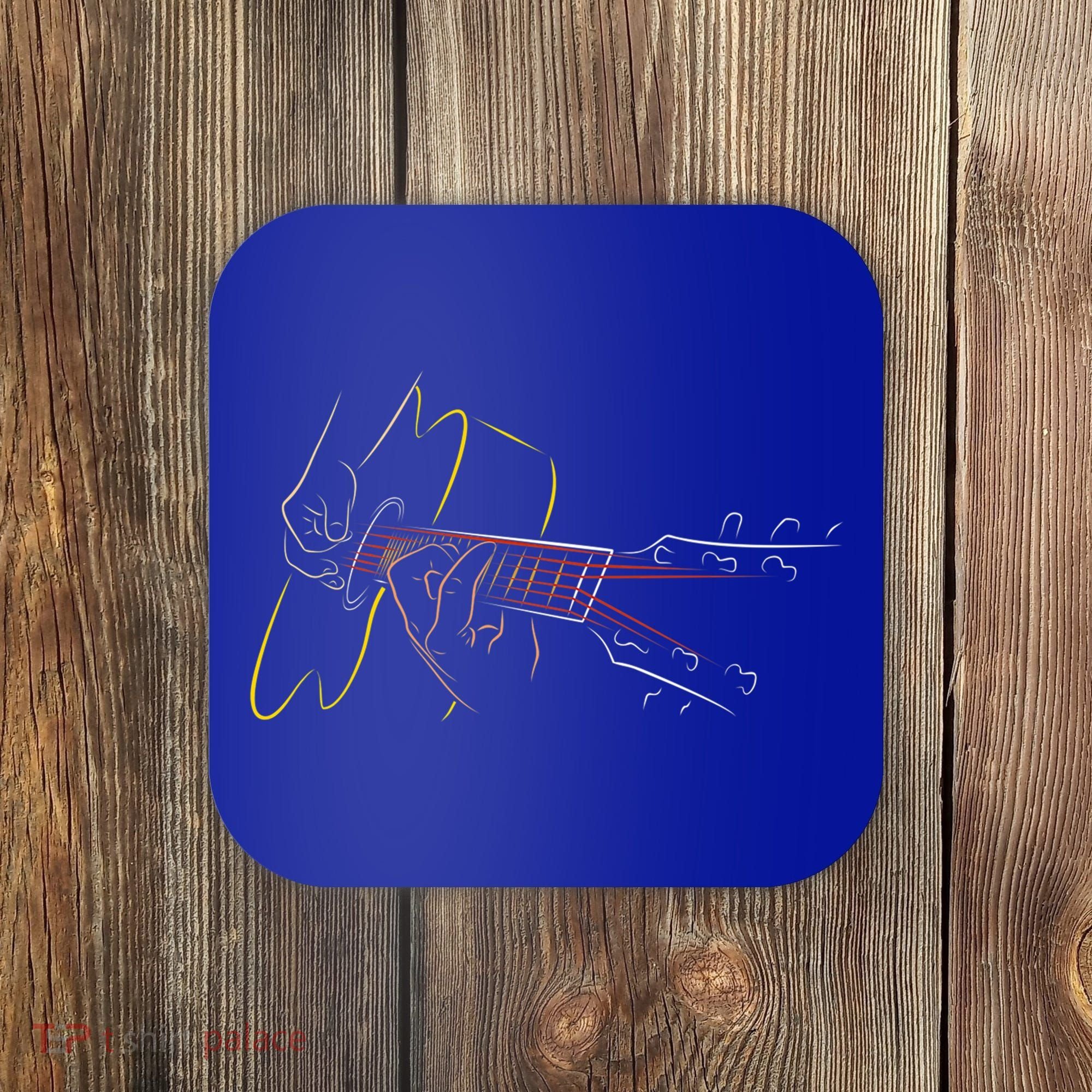 Cool Acoustic Guitar Player Gift Great Guitarist Or Band Gift Coaster