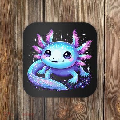 Cute Axolotl Galaxy Rainbow Colorful Axolotl Coaster