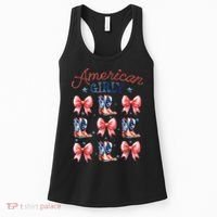 Coquette American Girly 4th Of July Western Cowgirl Boot Women's Tank Top thumb 0