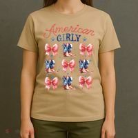 Coquette American Girly 4th Of July Western Cowgirl Boot T-Shirt thumb 4