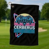 Cerberus Ancient Greek Mythology Retro Golf Towel thumb 1