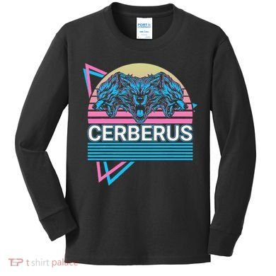 Cerberus Ancient Greek Mythology Retro Kids Long Sleeve Shirt