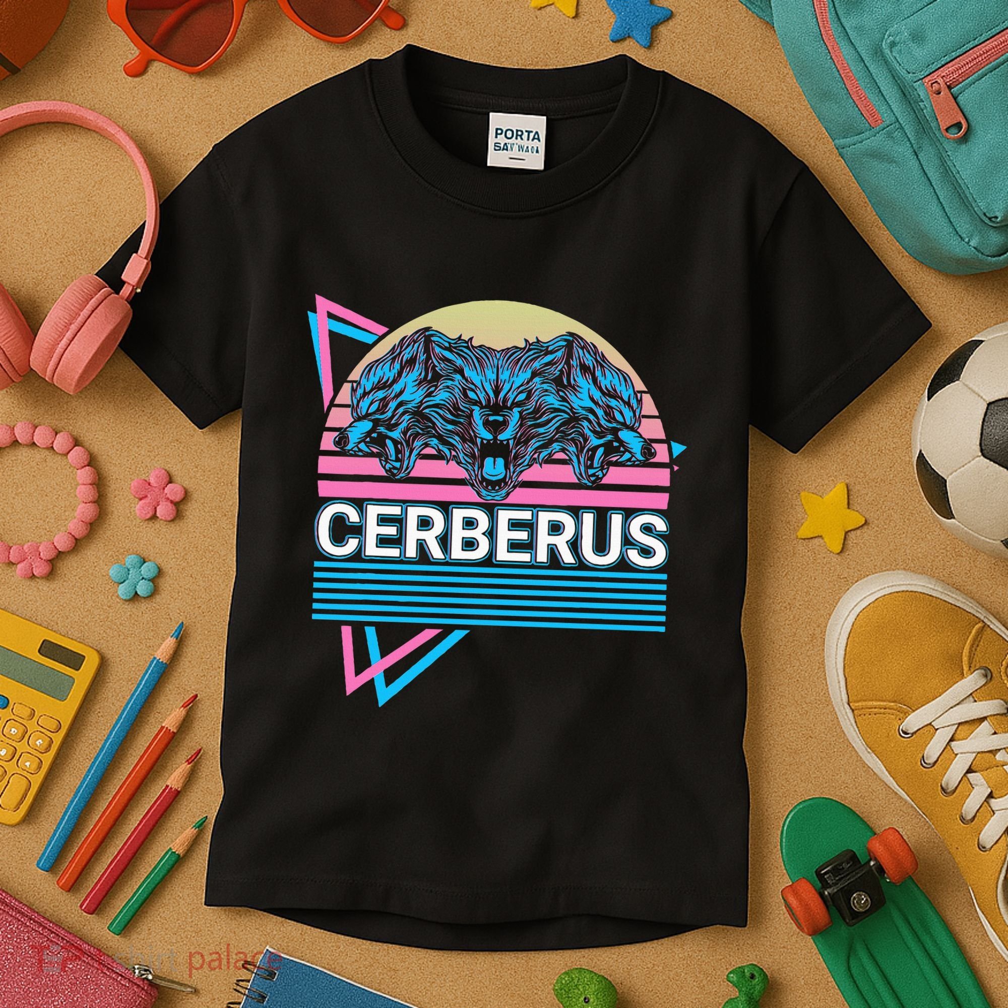 Cerberus Ancient Greek Mythology Retro Kids T-Shirt