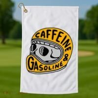 Caffeine And Gasoline Golf Towel thumb 1