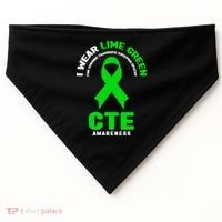 Cte Awareness Gift I Wear Lime Green For Cte Awareness Gift USA-Made Doggie Bandana thumb 0
