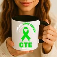 Cte Awareness Gift I Wear Lime Green For Cte Awareness Gift Coffee Mug thumb 3