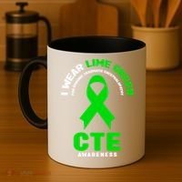 Cte Awareness Gift I Wear Lime Green For Cte Awareness Gift Coffee Mug thumb 4