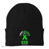 Cte Awareness Gift I Wear Lime Green For Cte Awareness Gift Beanie thumb 0