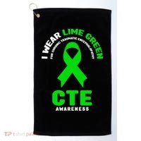 Cte Awareness Gift I Wear Lime Green For Cte Awareness Gift Golf Towel thumb 0