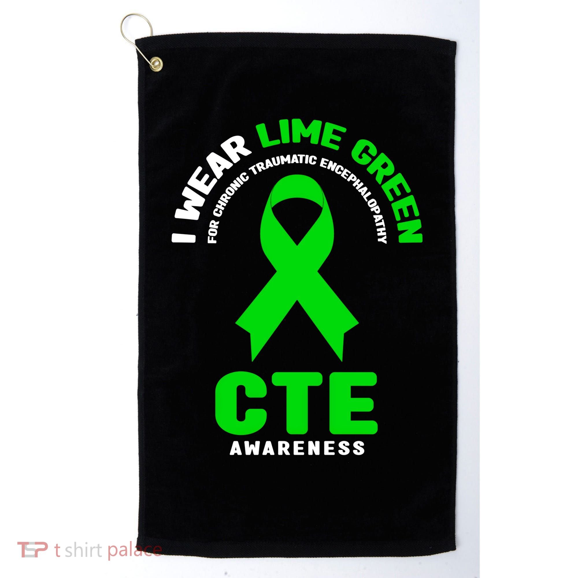 Cte Awareness Gift I Wear Lime Green For Cte Awareness Gift Golf Towel