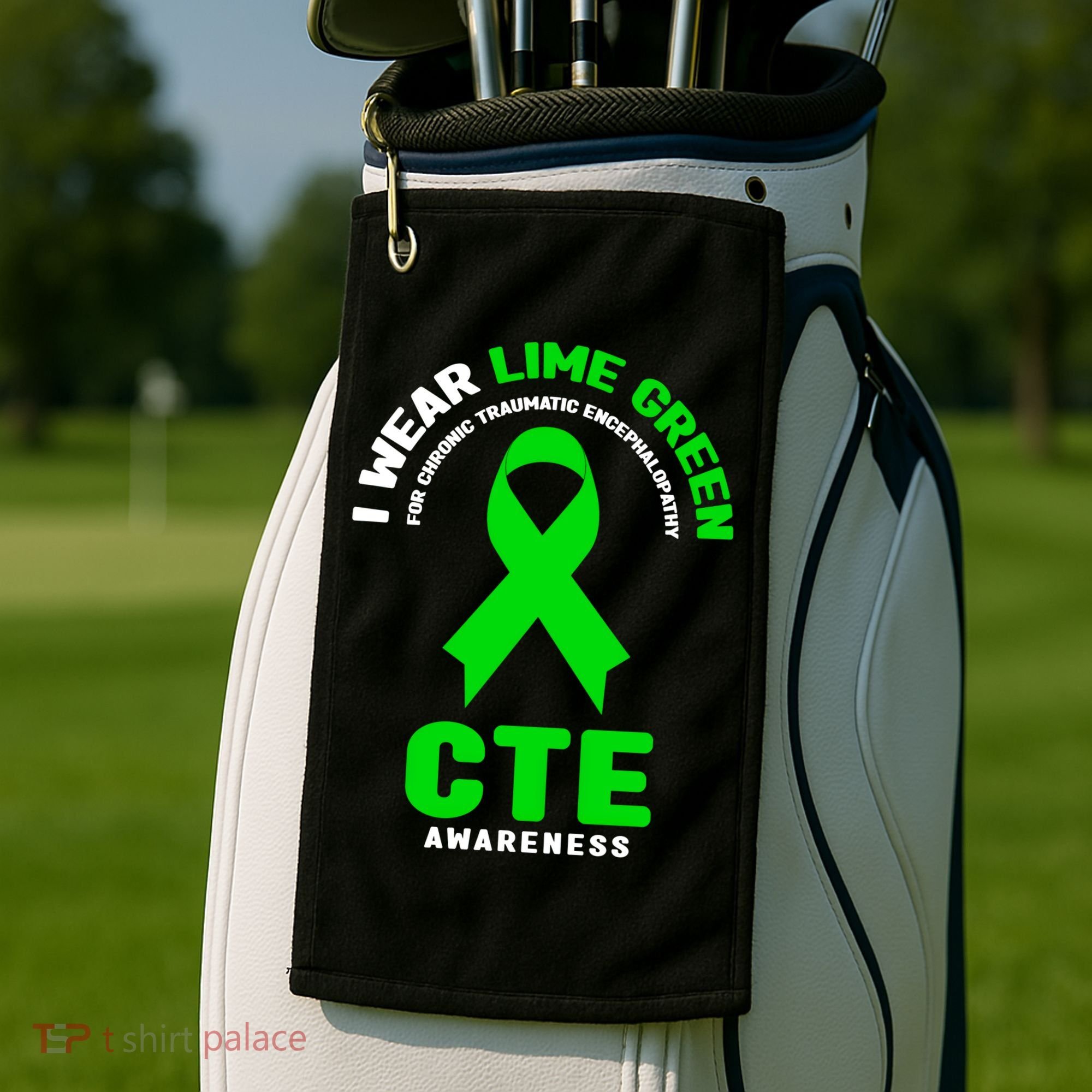 Cte Awareness Gift I Wear Lime Green For Cte Awareness Gift Golf Towel