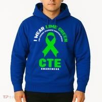 Cte Awareness Gift I Wear Lime Green For Cte Awareness Gift Hoodie thumb 2