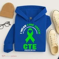 Cte Awareness Gift I Wear Lime Green For Cte Awareness Gift Hoodie thumb 4