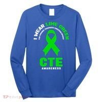 Cte Awareness Gift I Wear Lime Green For Cte Awareness Gift Long Sleeve Shirt thumb 0