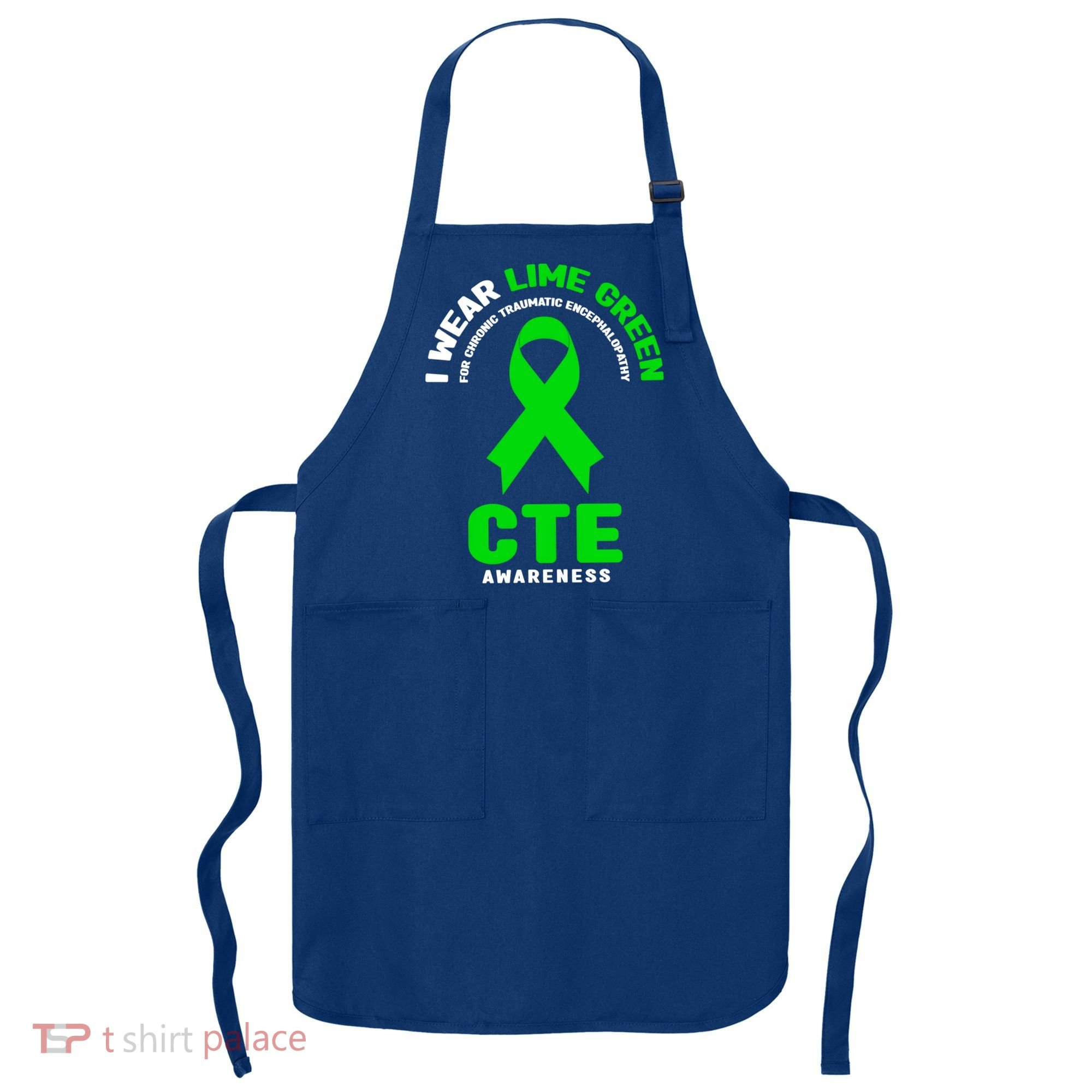 Cte Awareness Gift I Wear Lime Green For Cte Awareness Gift Apron