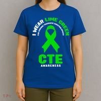 Cte Awareness Gift I Wear Lime Green For Cte Awareness Gift T-Shirt thumb 4